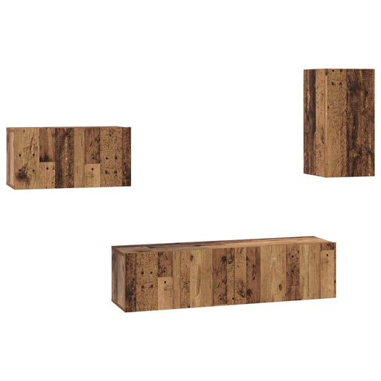 vidaXL Σετ επίπλου τηλεόρασης 4 pcs Παλαιό ξύλο 30.5 x 30 x 60 εκ.