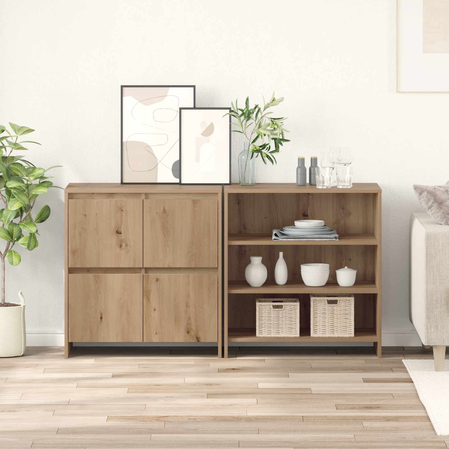 vidaXL Πλαϊνό γραφείο 2 pcs Artisan Oak 70 x 41 x 75 εκ.