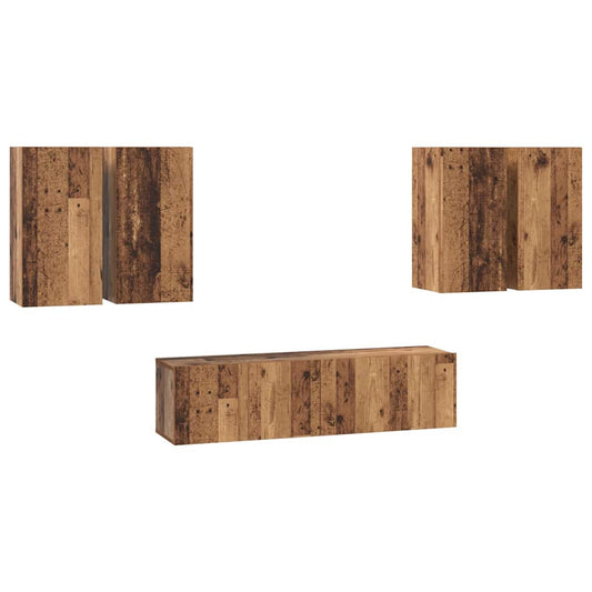 vidaXL Σετ επίπλου τηλεόρασης 6 pcs Παλαιό ξύλο 60 x 30 x 30 cm