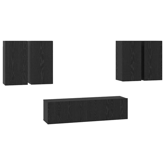 vidaXL Σετ επίπλου τηλεόρασης 6 pcs Μαύρη δρυς 60 x 30 x 30 cm