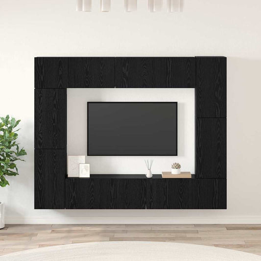 vidaXL Σετ επίπλου τηλεόρασης 8 pcs Μαύρη δρυς 80 x 30 x 30 εκ