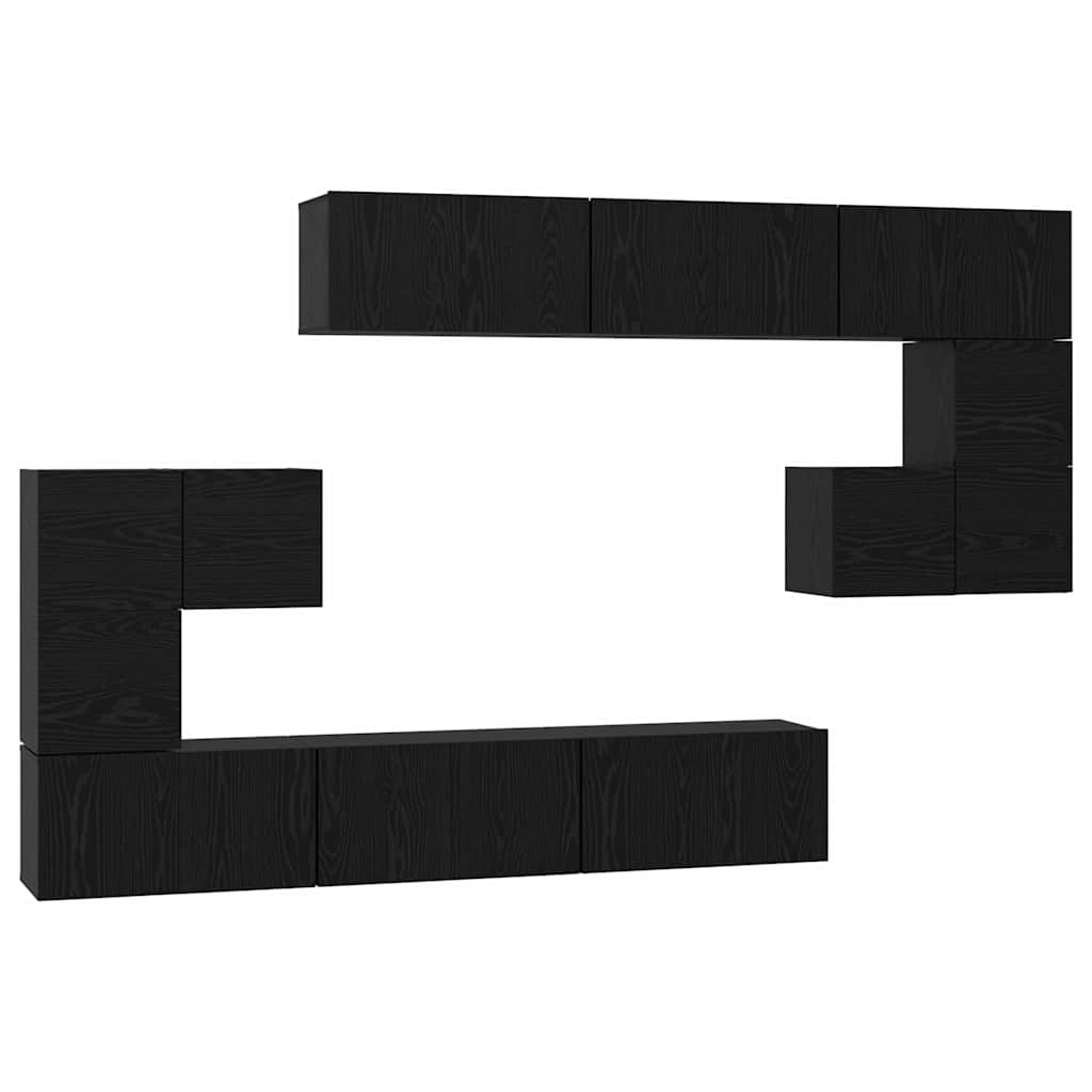 vidaXL Σετ επίπλου τηλεόρασης 10 pcs Μαύρη δρυς 60 x 30 x 30 cm