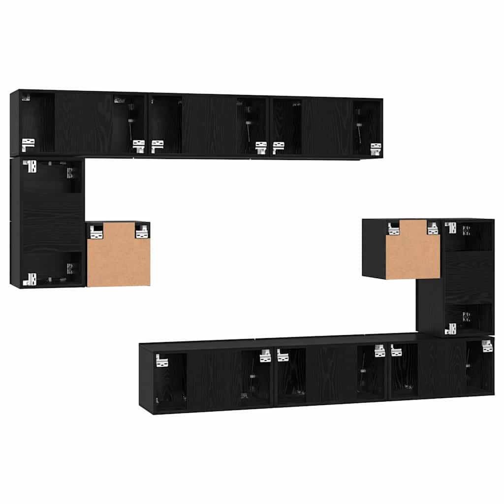 vidaXL Σετ επίπλου τηλεόρασης 10 pcs Μαύρη δρυς 60 x 30 x 30 cm
