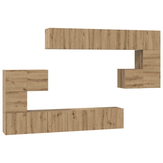 vidaXL Σετ επίπλου τηλεόρασης 10 pcs artisan δρυς 60 x 30 x 30 cm