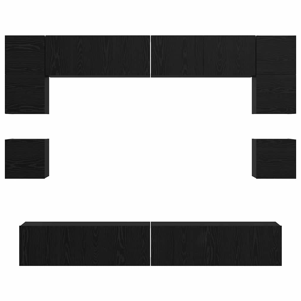 vidaXL Σετ επίπλου τηλεόρασης 8 pcs Μαύρη δρυς 100 x 30 x 30 cm