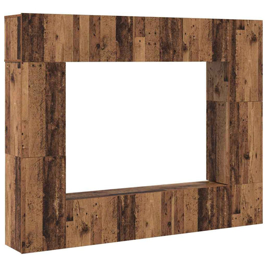 vidaXL Σετ επίπλου τηλεόρασης 8 pcs Παλαιό ξύλο 80 x 30 x 30 εκ