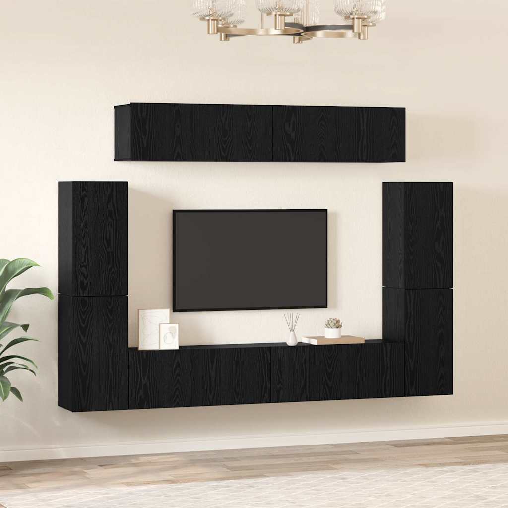 vidaXL Σετ επίπλου τηλεόρασης 8 pcs Μαύρη δρυς 80 x 30 x 30.5 εκ