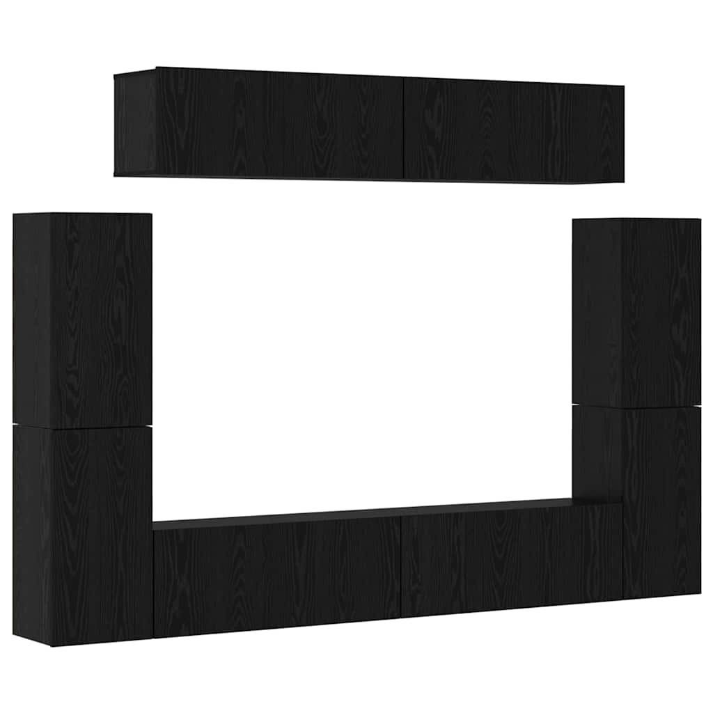 vidaXL Σετ επίπλου τηλεόρασης 8 pcs Μαύρη δρυς 80 x 30 x 30.5 εκ