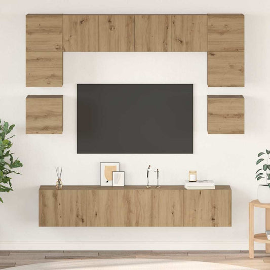 vidaXL Σετ επίπλου τηλεόρασης 8 pcs artisan δρυς 80 x 30 x 30 εκ