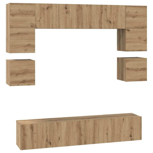 vidaXL Σετ επίπλου τηλεόρασης 8 pcs artisan δρυς 80 x 30 x 30 εκ