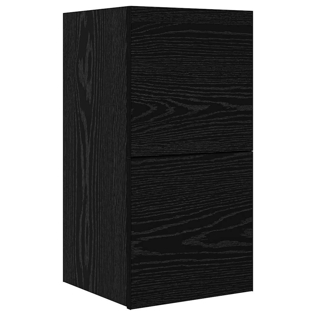 vidaXL Τηλεοπτική Κάβα Τοίχου 6 pcs Μαύρη δρυς Επεξεργασμένο ξύλο
