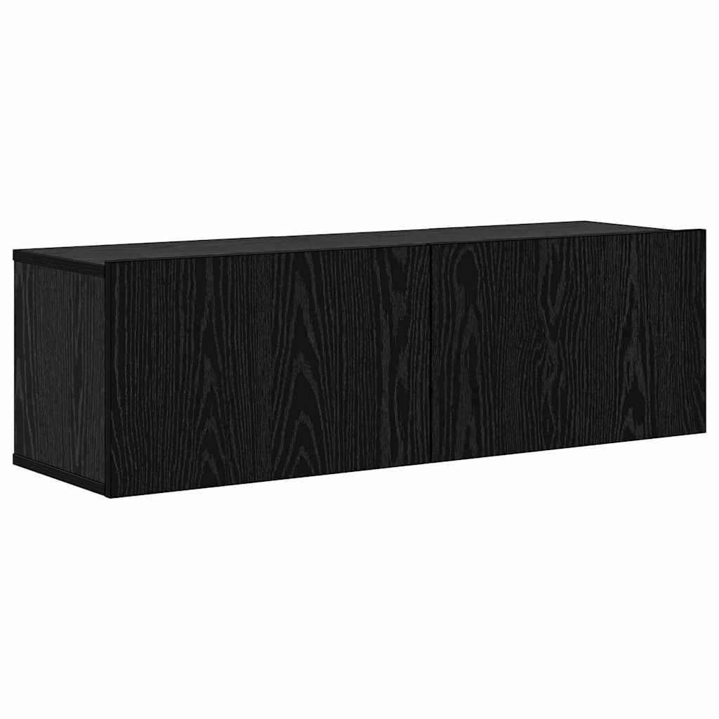 vidaXL Τηλεοπτική Κάβα Τοίχου 6 pcs Μαύρη δρυς Επεξεργασμένο ξύλο