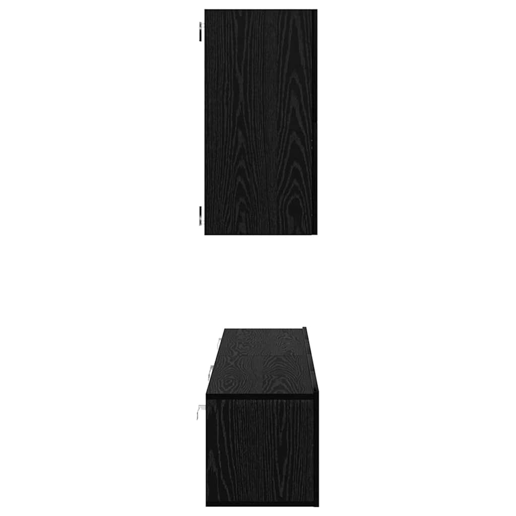 vidaXL Τηλεοπτική Κάβα Τοίχου 6 pcs Μαύρη δρυς Επεξεργασμένο ξύλο