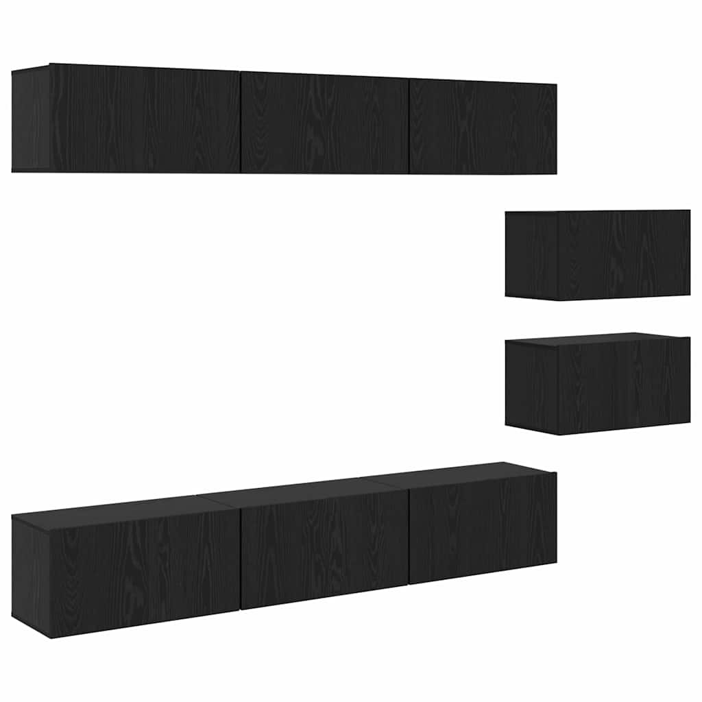 vidaXL Σετ επίπλου τηλεόρασης 8 pcs Μαύρη δρυς 60 x 30 x 30 cm