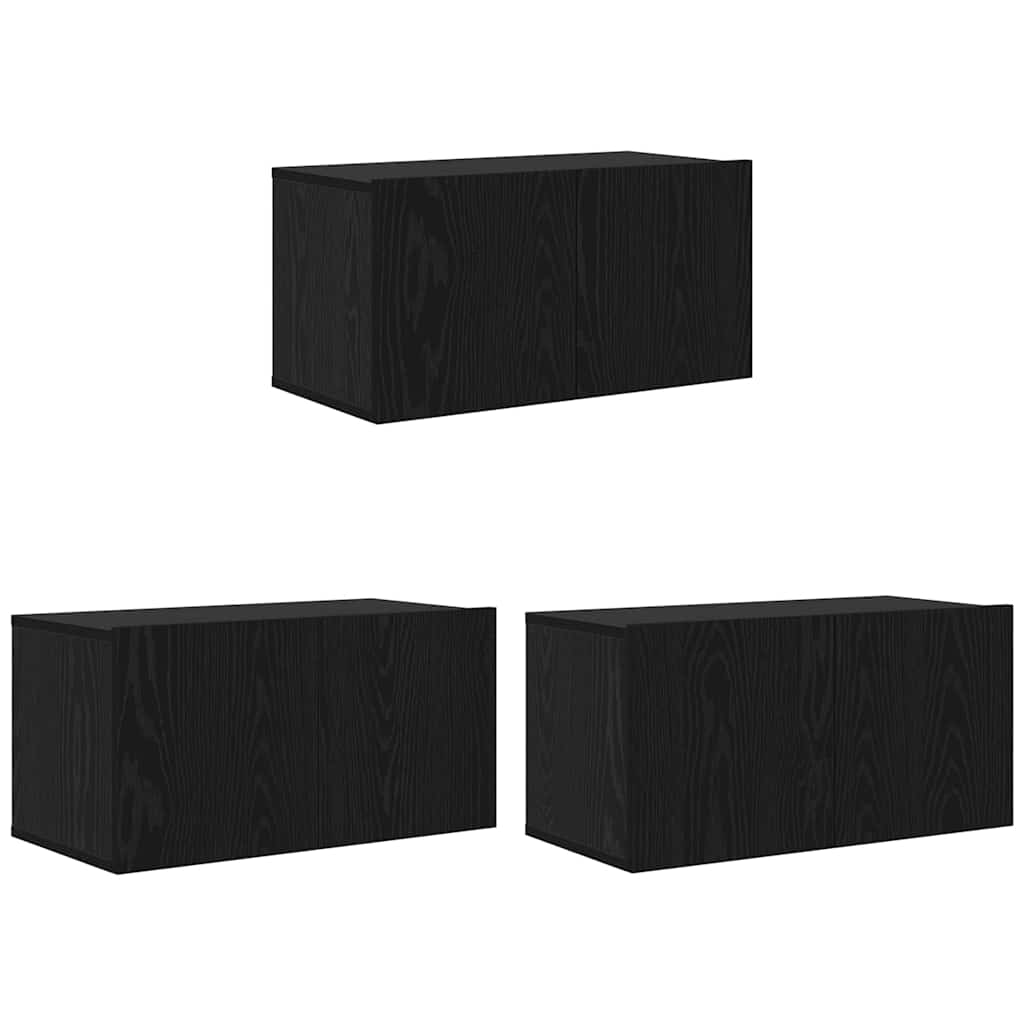 vidaXL Σετ επίπλου τηλεόρασης 8 pcs Μαύρη δρυς 60 x 30 x 30 cm