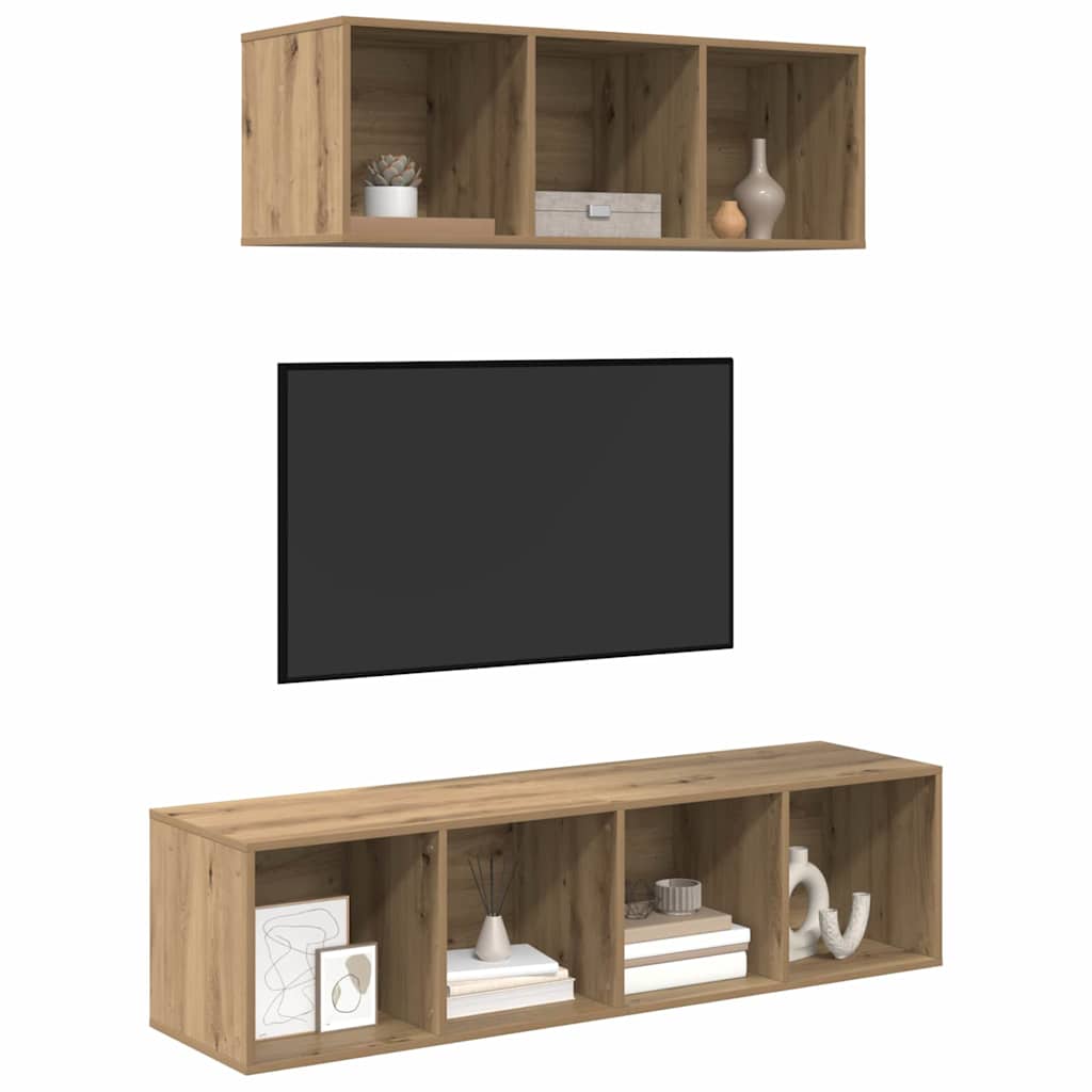 vidaXL Σετ Τηλεοπτικού Κάδου 2 pcs artisan δρυς 37 x 37 x 142.5 εκ