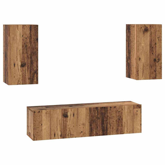 vidaXL Σετ επίπλου τηλεόρασης 4 pcs Παλαιό ξύλο 60 x 30 x 30 cm