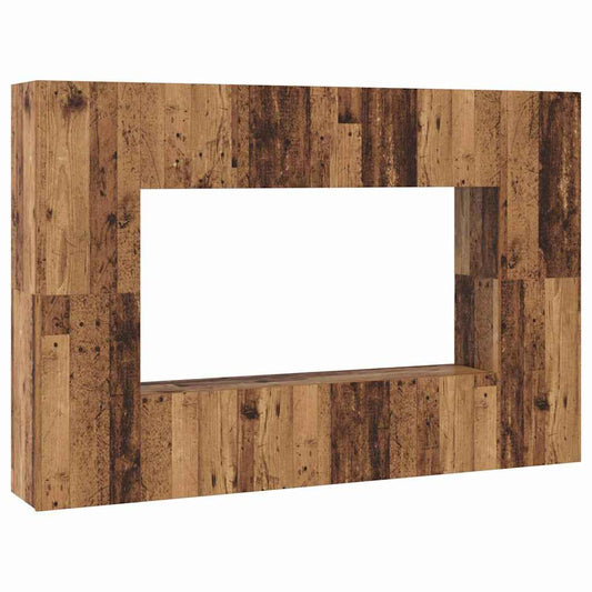 vidaXL Σετ επίπλου τηλεόρασης 8 pcs Παλαιό ξύλο 60 x 30 x 30 cm