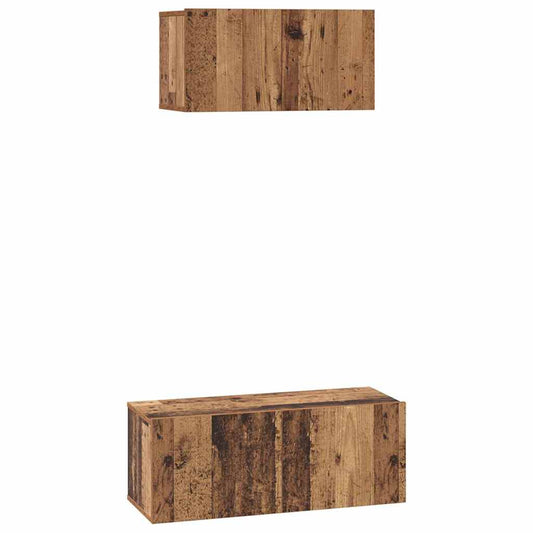 vidaXL Σετ επίπλου τηλεόρασης 2 pcs Παλιό Ξύλο Επεξεργασμένο ξύλο