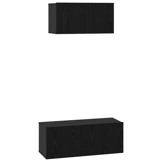 vidaXL Σετ επίπλου τηλεόρασης 2 pcs Μαύρη δρυς 80 x 30 x 30 εκ