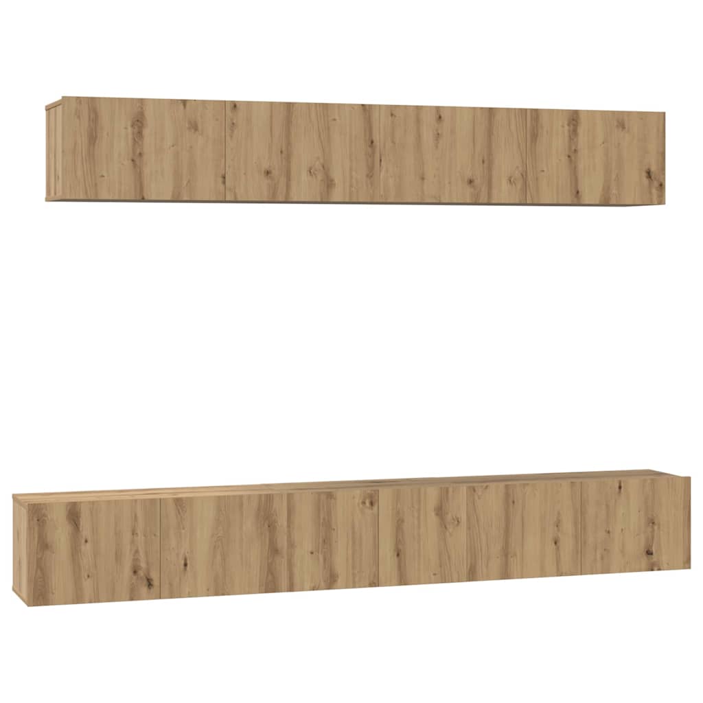 vidaXL Σετ επίπλου τηλεόρασης Επιτοίχιο 5 pcs artisan δρυς