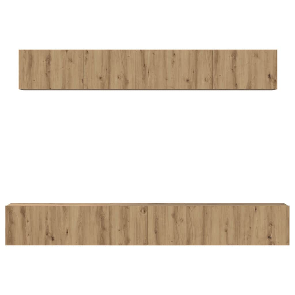 vidaXL Σετ επίπλου τηλεόρασης Επιτοίχιο 5 pcs artisan δρυς