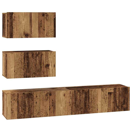 vidaXL Σετ επίπλου τηλεόρασης 4 pcs Παλαιό ξύλο 80 x 30 x 30 εκ