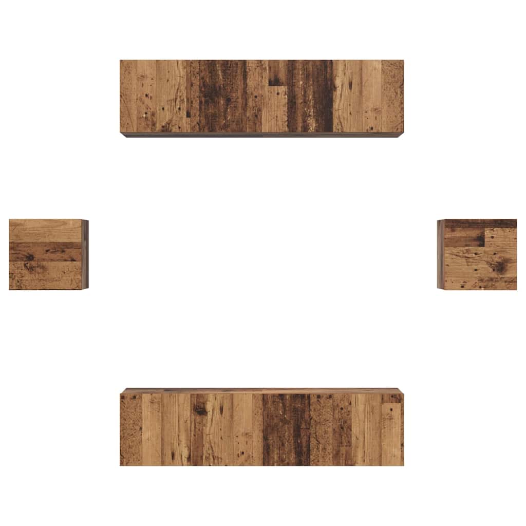 vidaXL Σετ επίπλου τηλεόρασης 6 pcs Παλαιό ξύλο Επεξεργασμένο ξύλο