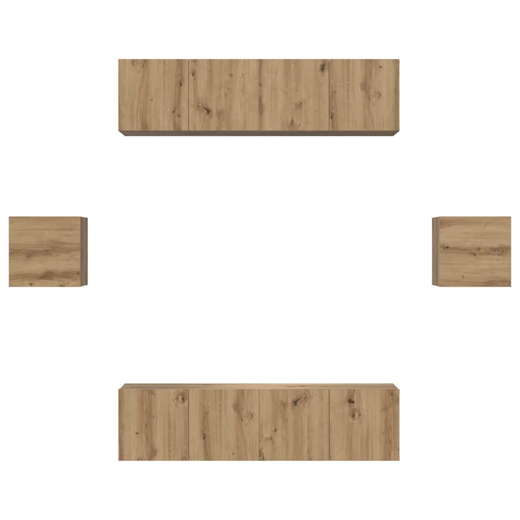 vidaXL Σετ επίπλου τηλεόρασης 6 pcs artisan δρυς Επεξεργασμένο ξύλο