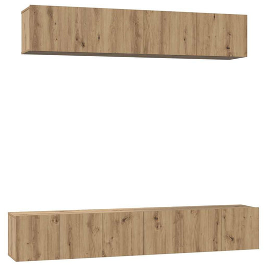 vidaXL Σετ επίπλου τηλεόρασης Επιτοίχιο 5 pcs artisan δρυς