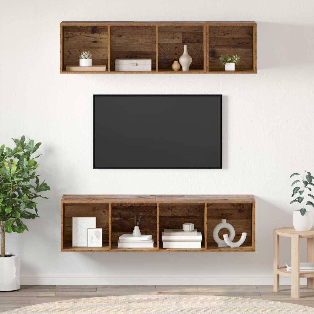 vidaXL Σετ επίπλου τηλεόρασης 3 pcs Παλιό Ξύλο Επεξεργασμένο ξύλο
