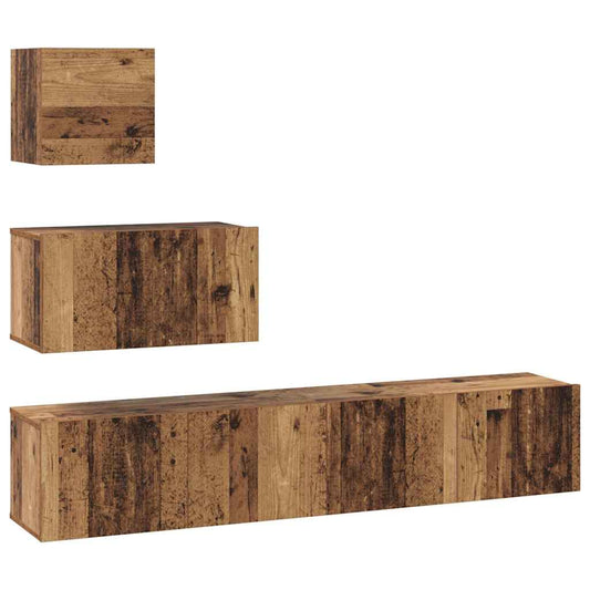 vidaXL Σετ επίπλου τηλεόρασης 4 pcs Παλαιό ξύλο 80 x 30 x 30 εκ