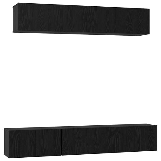 vidaXL Σετ επίπλου τηλεόρασης 6 pcs Μαύρη Δρυς 100 x 30 x 30 εκ