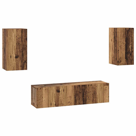 vidaXL Σετ επίπλου τηλεόρασης 4 pcs Παλαιό ξύλο 30.5 x 30 x 60 εκ.