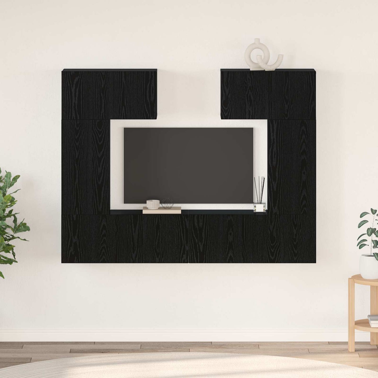 vidaXL Σετ επίπλου τηλεόρασης 6 pcs Μαύρη Οξυά Επεξεργασμένο ξύλο