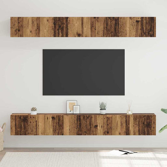 vidaXL Σετ επίπλου τηλεόρασης 6 pcs Παλαιό ξύλο 80 x 30 x 30 εκ