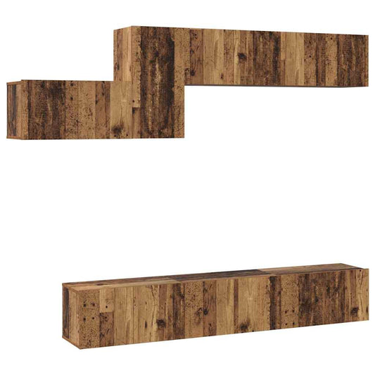 vidaXL Σετ επίπλου τηλεόρασης 7 pcs Παλαιό ξύλο 60 x 30 x 30 cm