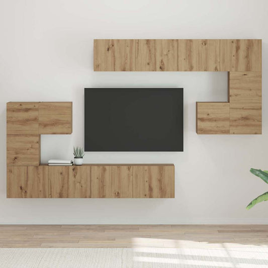 vidaXL Μονάδες TV Επιτοίχιο 4 pcs Artisan Oak Επεξεργασμένο ξύλο