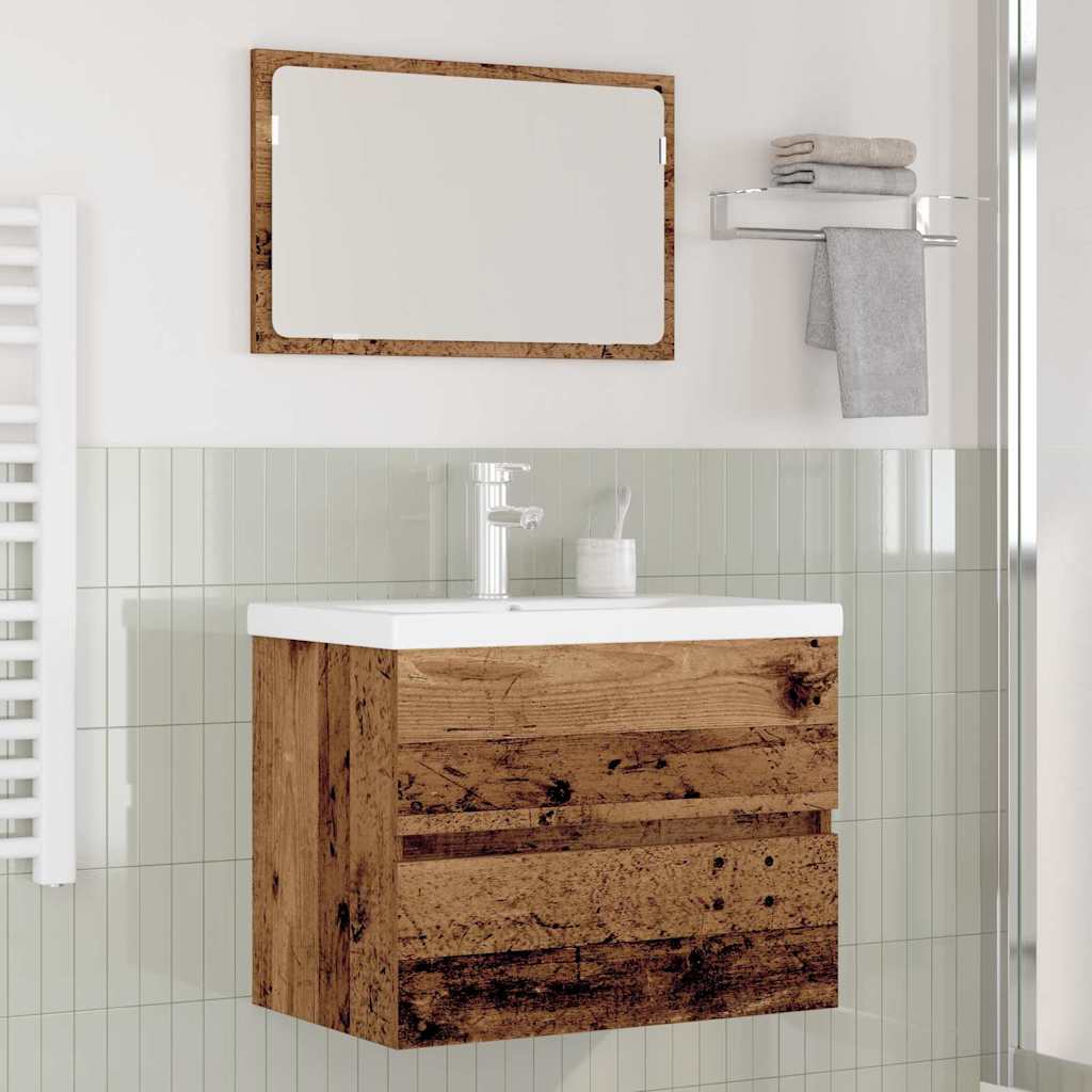 vidaXL Σετ Επίπλων Μπάνιου 3 pcs Παλιό ξύλο 60 x 38.5 x 45 cm