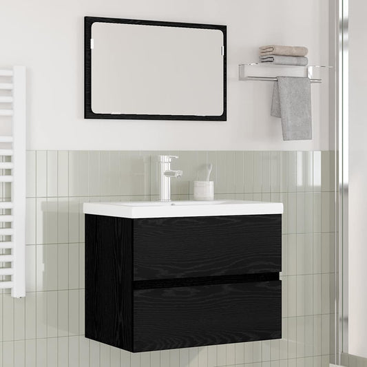 vidaXL Σετ Επίπλων Μπάνιου 3 τμχ. Μαύρη Οξυά 61 x 39 x 45 εκ