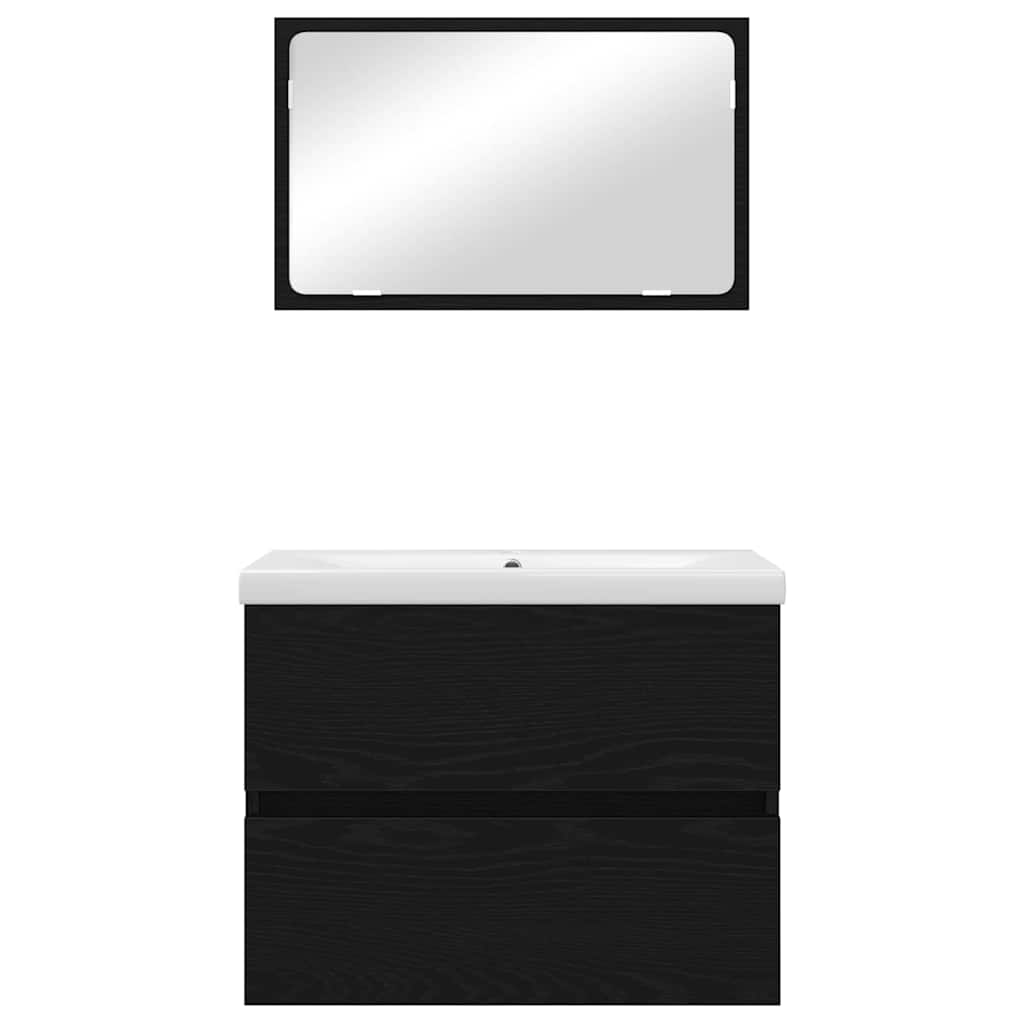 vidaXL Σετ Επίπλων Μπάνιου 3 pcs Μαύρη δρυς 60 x 38.5 x 45 cm
