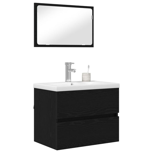 vidaXL Σετ Επίπλων Μπάνιου 3 pcs Μαύρη δρυς 60 x 38.5 x 45 cm
