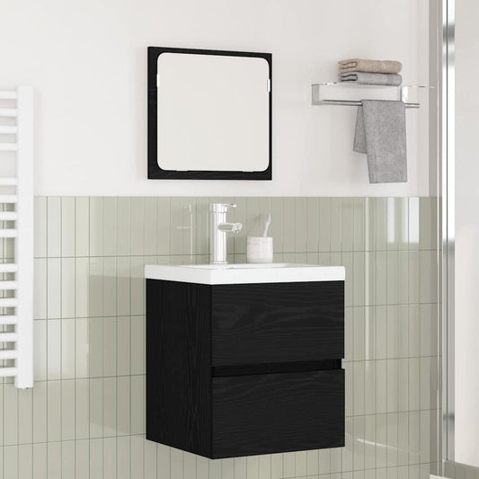 vidaXL Σετ Επίπλων Μπάνιου με συρτάρι 3 pcs Τεχνίτης δρυς και Λευκό