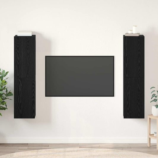 vidaXL Σετ επίπλου τηλεόρασης 4 pcs Μαύρη δρυς 30.5 x 30 x 60 εκ.