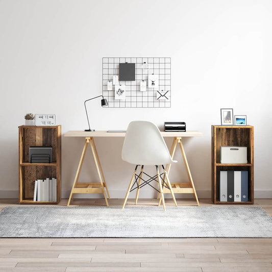vidaXL Σετ επίπλου τηλεόρασης 2 pcs Παλιό Ξύλο 37 x 35 x 72 εκ.