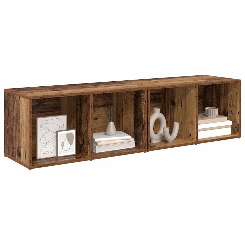 vidaXL Σετ επίπλου τηλεόρασης 2 pcs Παλιό Ξύλο 37 x 35 x 72 εκ.