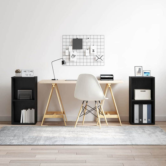 vidaXL Σετ επίπλου τηλεόρασης 2 pcs Μαύρη Οξυά 37 x 35 x 72 εκ.