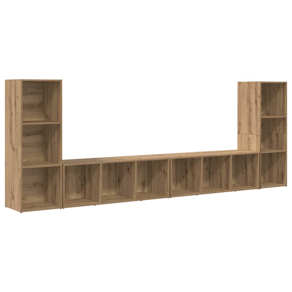 vidaXL Ντουλάπι TV με ράφι 4 pcs Χειροποίητη δρυς 37 x 35 x 107.5 εκ.