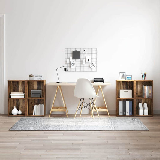 vidaXL Σετ επίπλου τηλεόρασης 4 pcs Παλιό Ξύλο 37 x 37 x 72 εκ