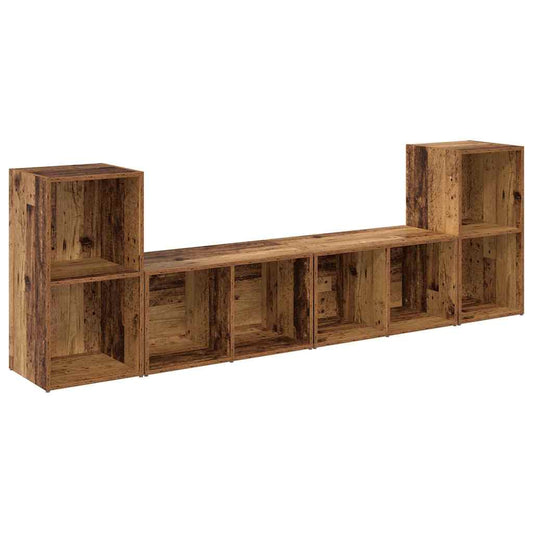 vidaXL Σετ επίπλου τηλεόρασης 4 pcs Παλιό Ξύλο 37 x 37 x 72 εκ